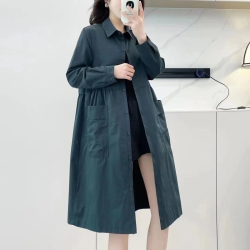 Early autumn new mid-length solid color shirt sun protection windbreaker women's spring and autumn Korean style fashionable and versatile tops and jackets