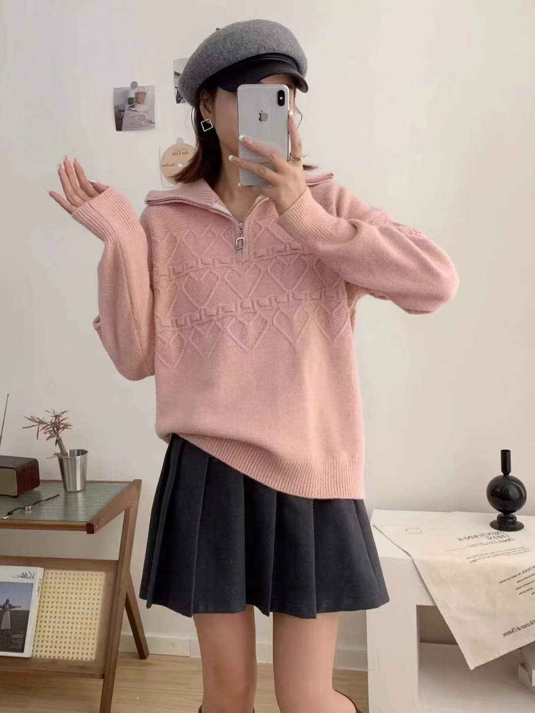 拉鏈上衣長袖寬鬆 百搭