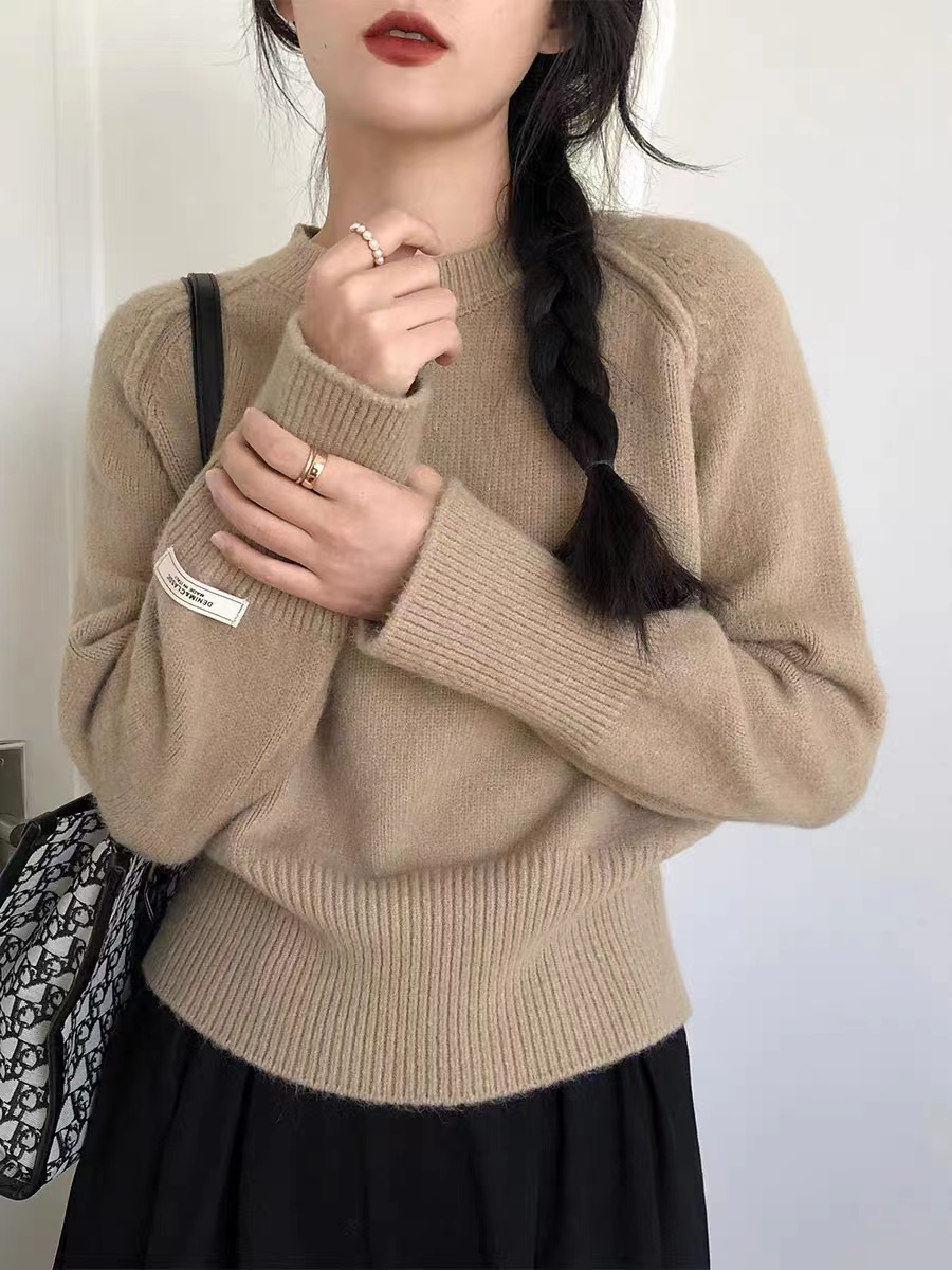 毛衣女款2023新款秋冬天內搭加厚高腰短款時尚高質感上衣慵懶外穿
