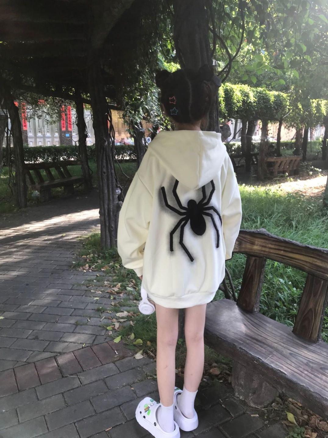 美式復古疏離感小眾別致連帽寬鬆衛衣女