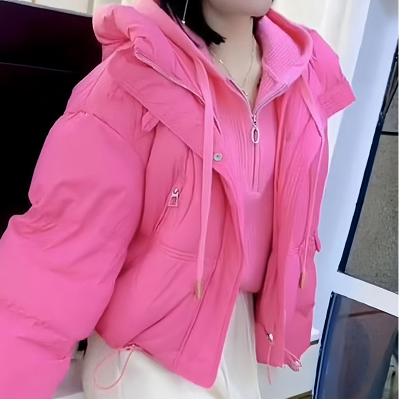 Quality Inspection Official Photo Korean Style Hooded Long Sleeve Cotton Jacket Women's 2023 Winter Fashionable Warm Outer Top