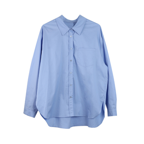 The smallest sea loose blue shirt women's design niche jacket shirt spring layering long-sleeved top