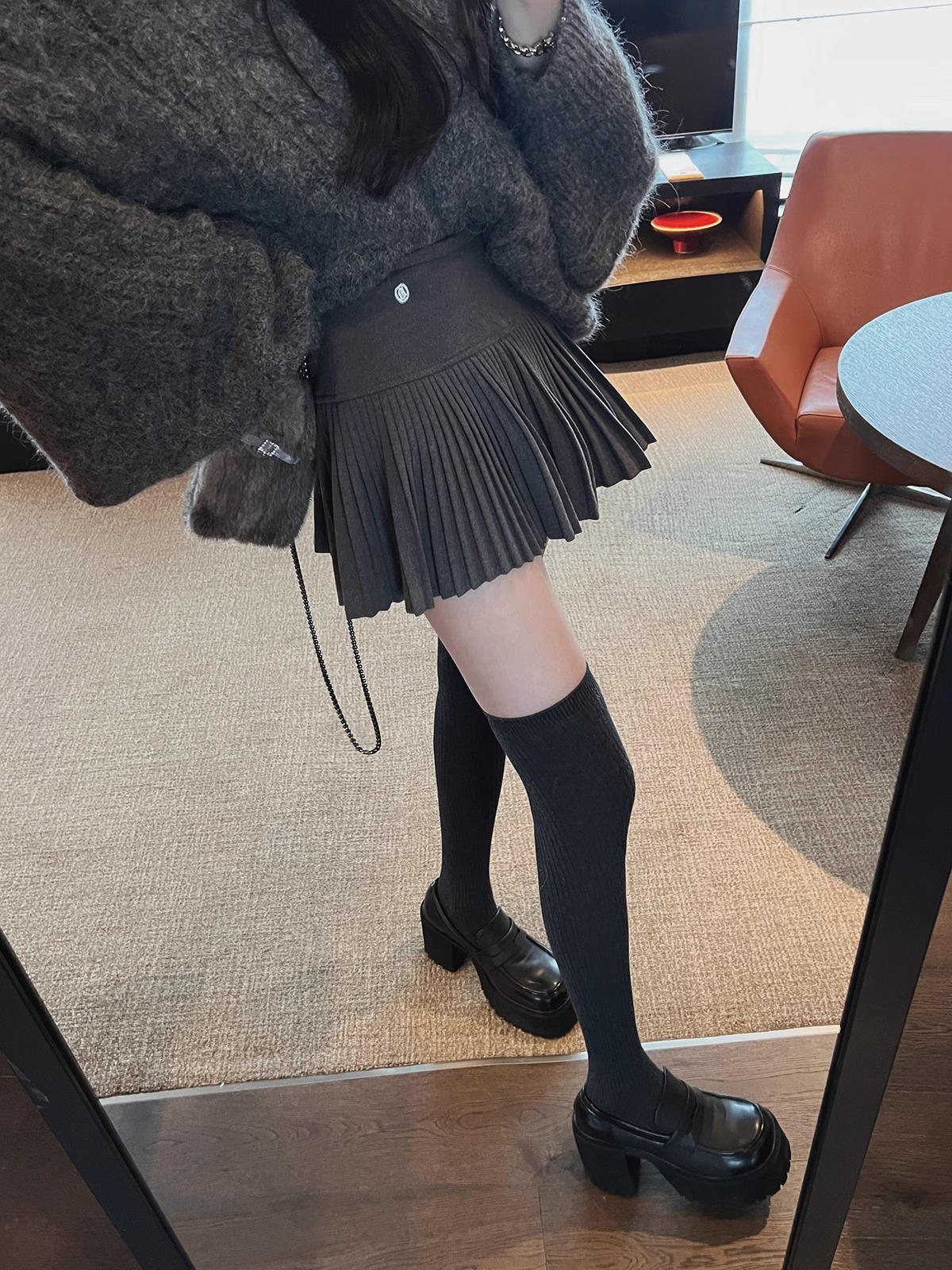 辣妹純欲風毛呢百褶半身裙女秋冬季高腰顯瘦性感短裙