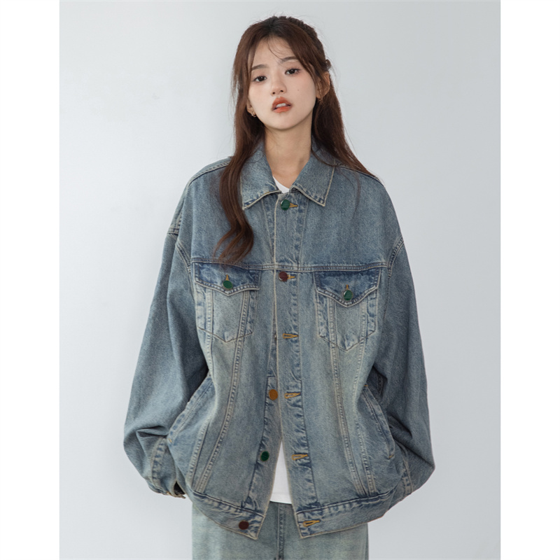 牛仔外套女新款2023春秋設計感小眾寬鬆休閒復古vintage潮牌