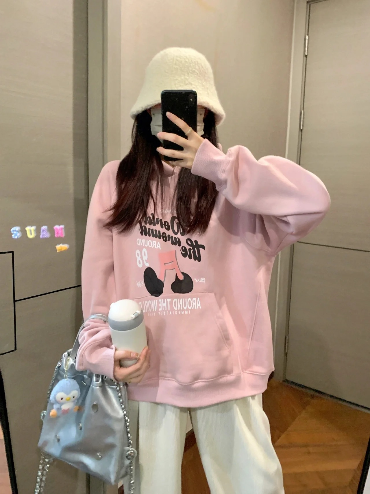 防棉華棉複合牛奶絲300克/銀狐絨400克連帽衛衣女