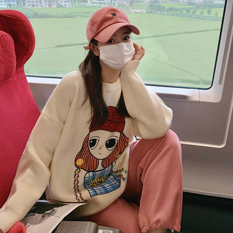 溫柔風軟糯套頭毛衣女秋冬季新款寬鬆小個子慵懶風針織衫上衣