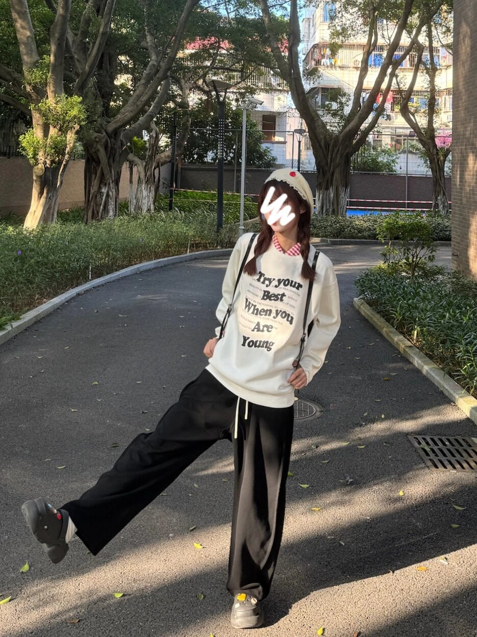 防棉華棉複合牛奶絲300克/銀狐絨400克圓領衛衣女