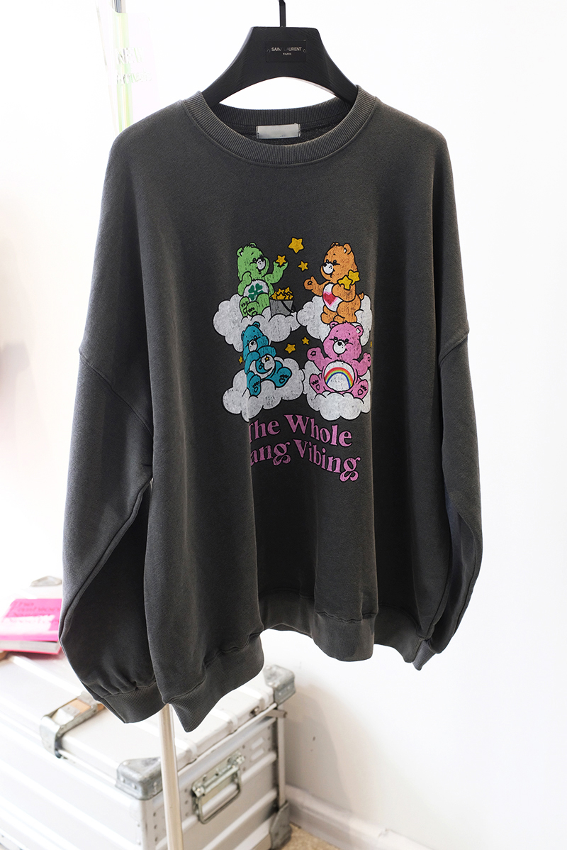 Official photo Chinese cotton composite thin 310g/plus velvet 410g autumn and winter sweatshirt for women with printed loose large size