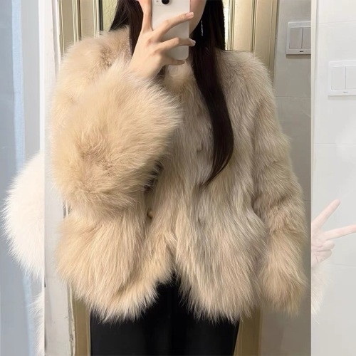  Autumn and Winter New Braided Fur Small Fragrant Style One-piece Jacket Women's Medium-Length Fur Coat Fashionable and Young Style