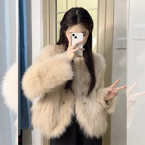  Autumn and Winter New Braided Fur Small Fragrant Style One-piece Jacket Women's Medium-Length Fur Coat Fashionable and Young Style