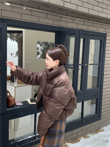 Actual shot of Korean Kendou short cotton coat + fashionable versatile plaid pants