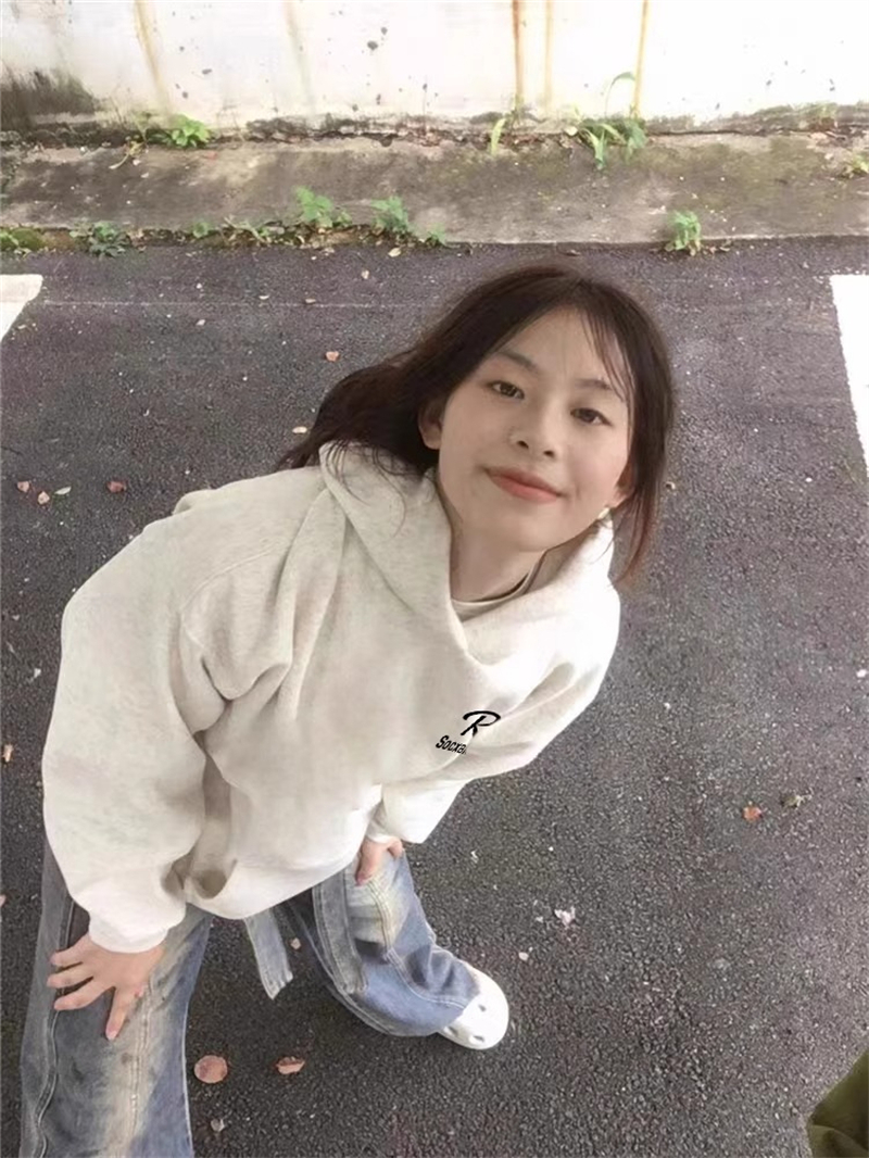 防棉華棉複合牛奶絲300克/銀狐絨400克連帽衛衣女