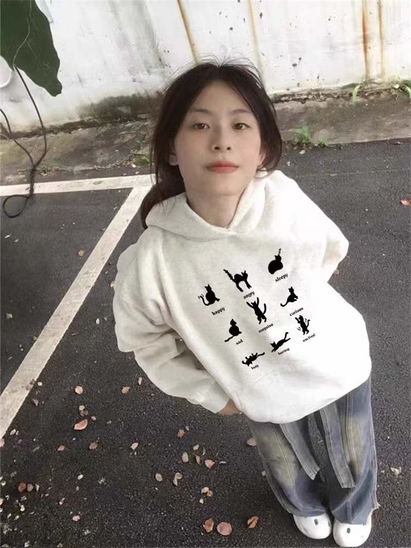 防棉華棉複合牛奶絲300克/銀狐絨400克連帽衛衣女