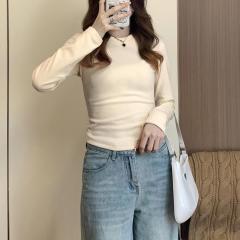 Women's Winter Underwear Crew Neck T-Shirt 2023 New Fleece Bodysuit Slimming Short-Sleeve T-Shirt Top