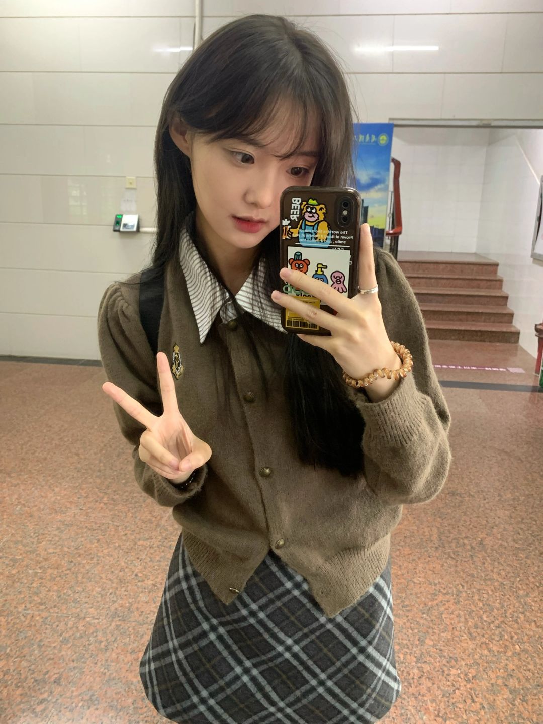 假兩件polo領毛衣開衫女秋冬新款高級感小個子內搭針織打底衫上衣