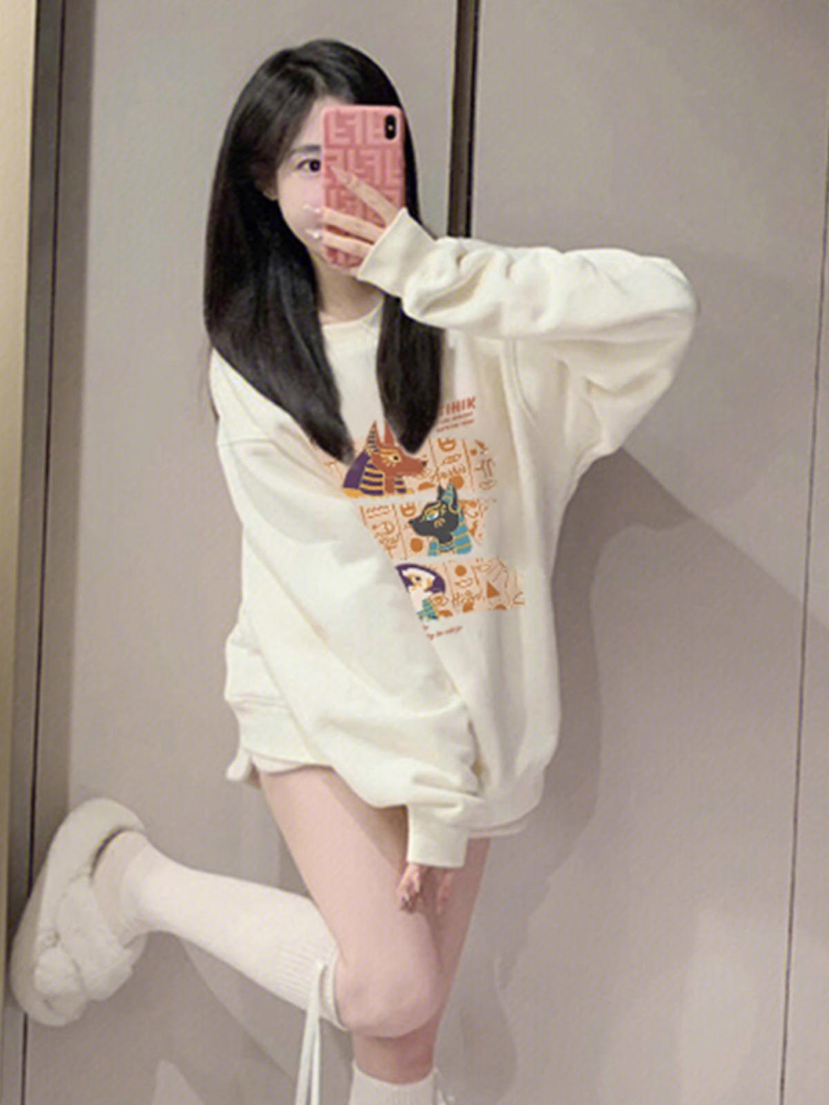 防棉華棉複合牛奶絲300克/銀狐絨400克圓領衛衣女