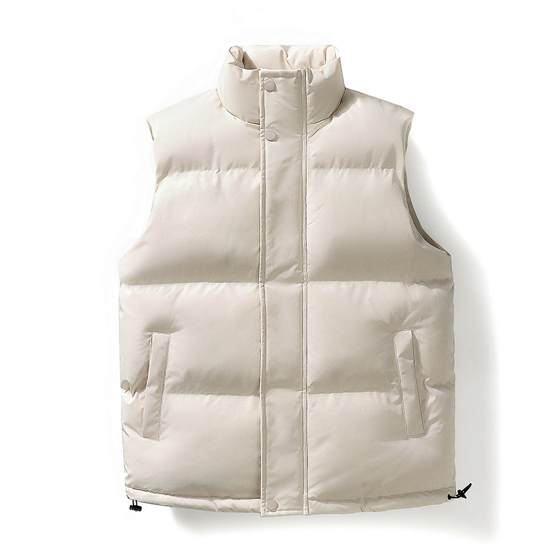 Actual shot of new autumn and winter Korean style loose stand-up collar vest solid color waistcoat vest zipper cardigan jacket for women