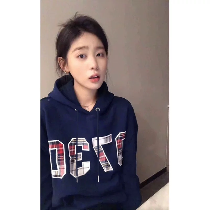 官圖華棉複合薄款310克/加絨410克秋冬裝衛衣女印花