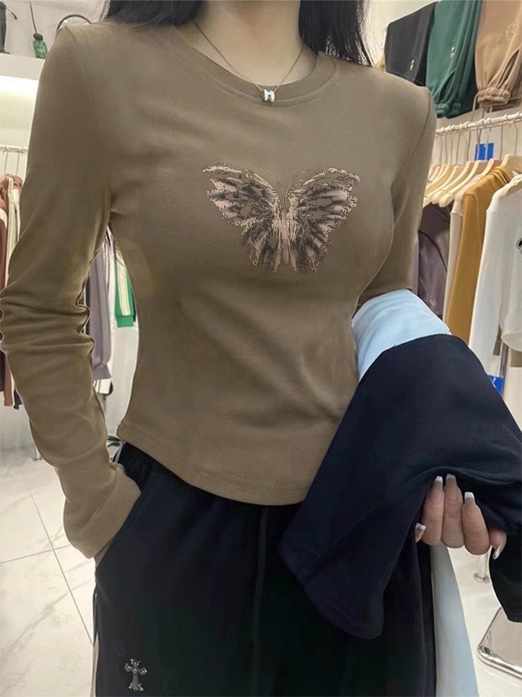 德絨打底衫女內搭秋冬季長袖磨毛t恤加絨加厚修身上衣服