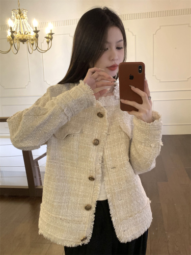 Actual shot ~ Xiaoxiang style jacket for women, thickened quilted, French style, high-end sense top for ladies with little French temperament