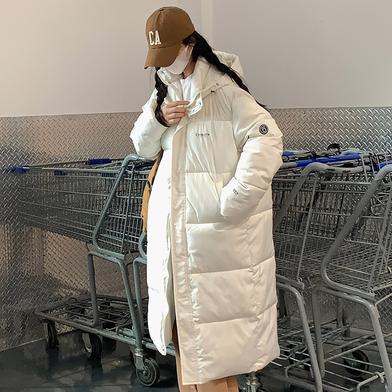 實拍長款羽絨棉服女過膝超長2023年新款冬季中戲加厚寬鬆情侶外套