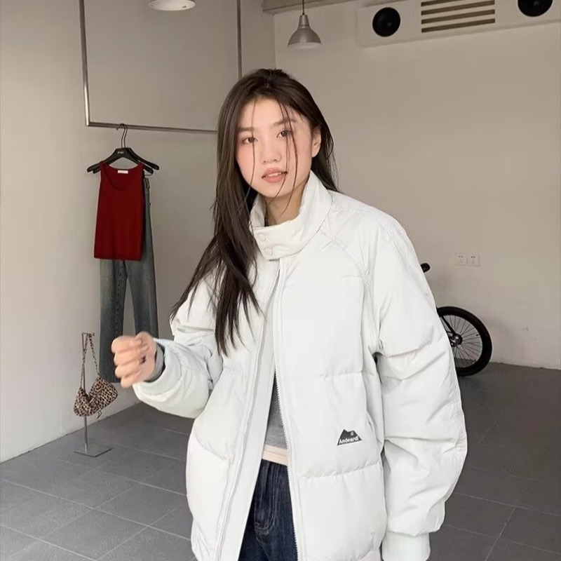立領羽絨棉服外套女冬季2023新款小個子情侶加厚高級感超好看棉襖
