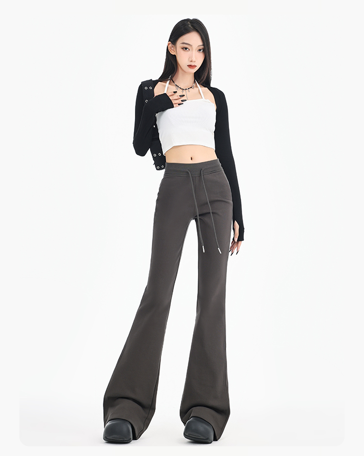 Thin Chinese Cotton Composite + Composite Silver Fox Velvet Micro-flare Sweatpants Women's Slim Hot Girls Floor-Mopping Casual Pants