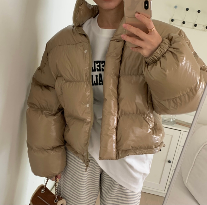 立領亮面保暖棉衣棉服