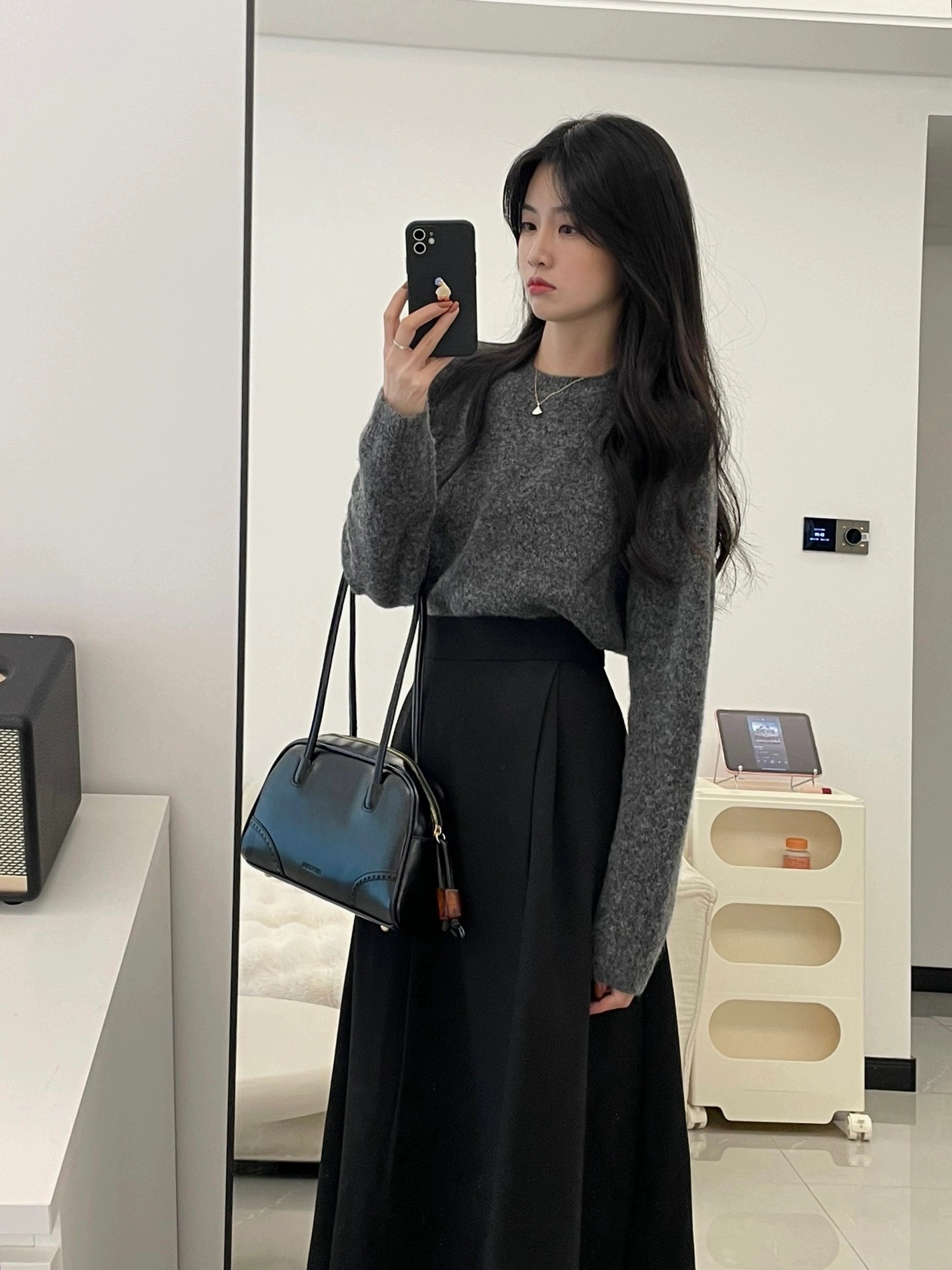 灰色套頭打底毛衣女秋冬款內搭寬鬆慵懶風溫柔軟糯休閒奶fufu羊毛