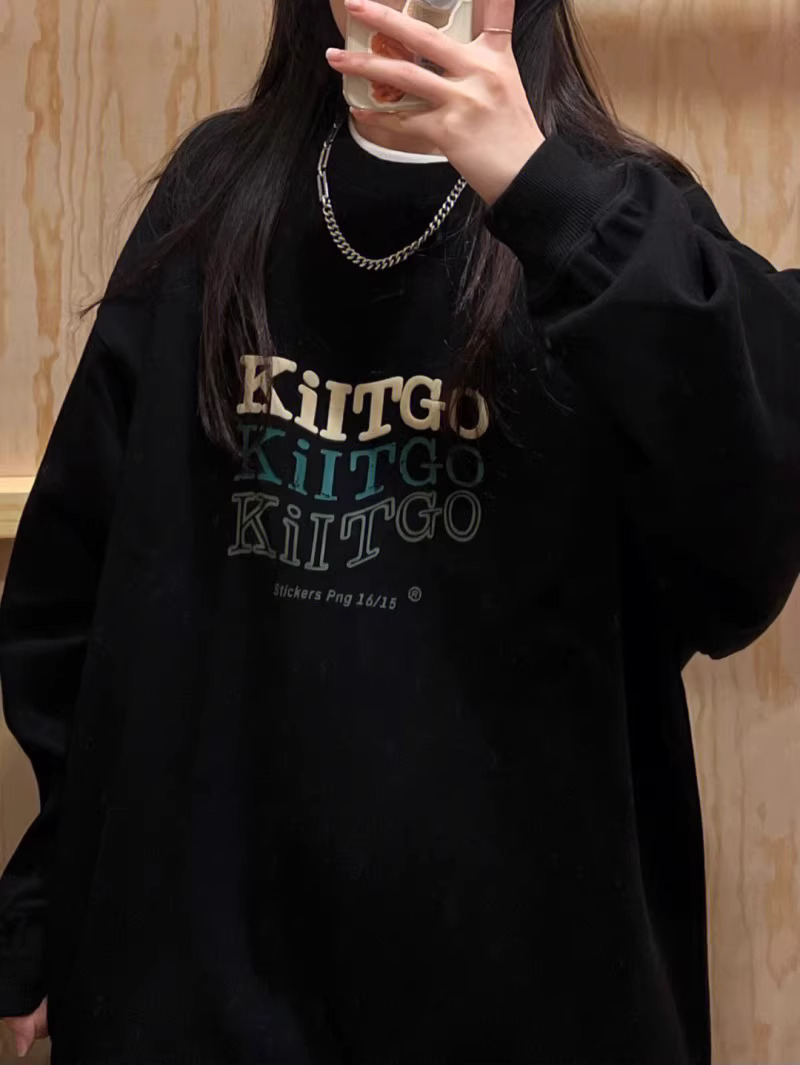 原版-華棉複合薄款320克/加絨420克 秋冬裝衛衣女印花寬鬆大碼
