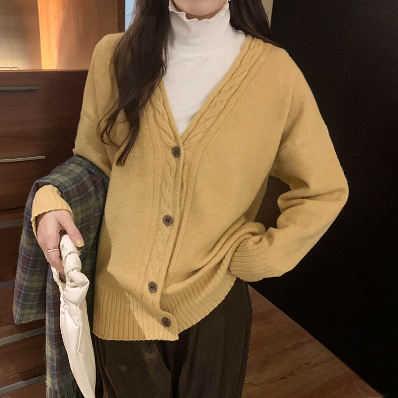 實拍圖聖誕氛圍感今年流行紅色毛衣女秋冬新款慵懶風針織開衫