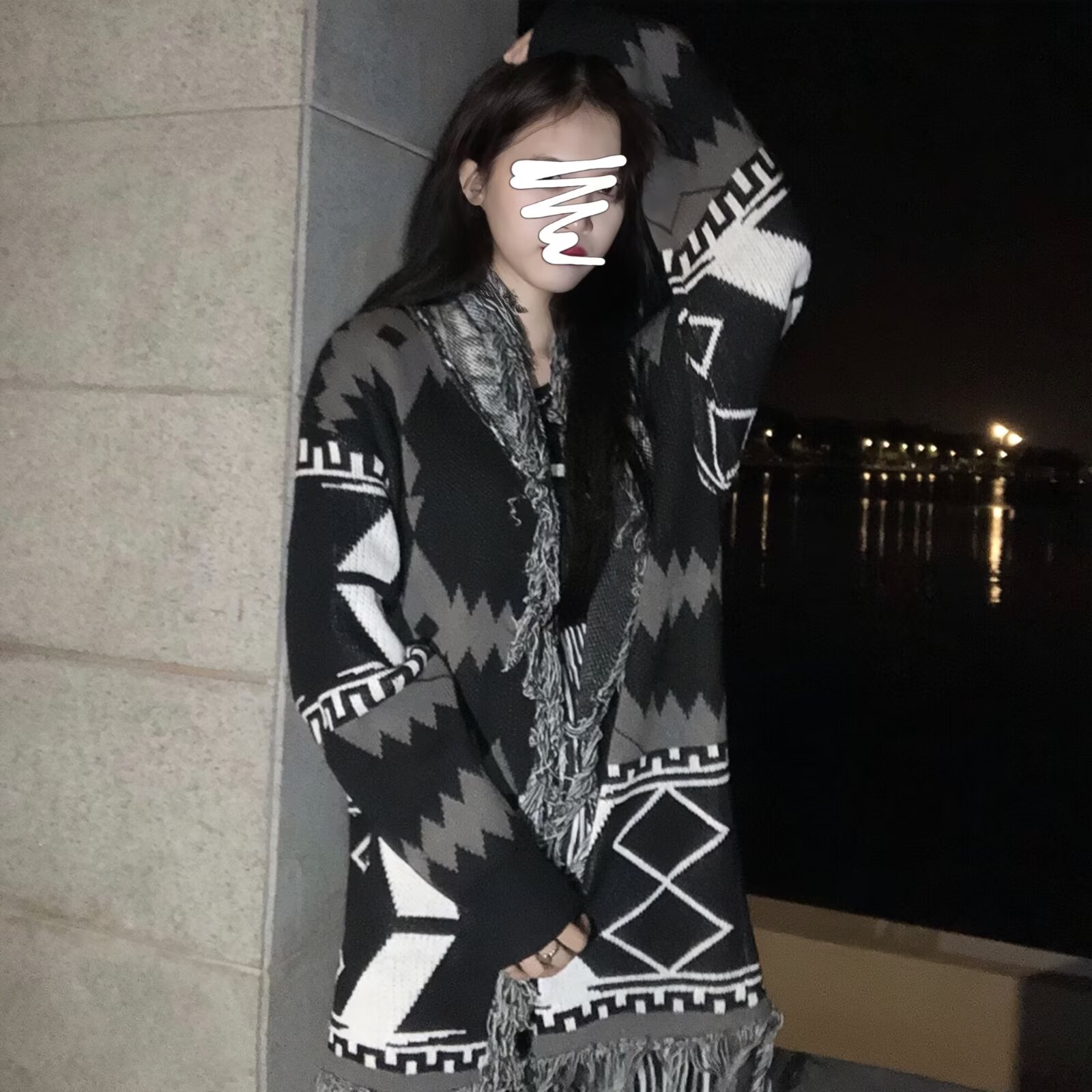 悟空有貨日系復古慵懶風開衫毛衣男女潮牌嘻哈貓須做舊針織衫外套