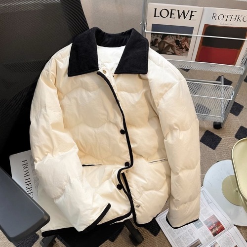 French style fashionable simple lapel cotton jacket for men and women in winter thin and thickened casual cotton jacket trendy