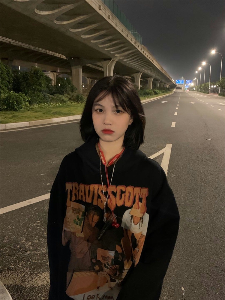 Autumn and winter velvet sweatshirt for women Korean style trendy student loose lazy style long-sleeved ins thickened top hooded jacket cec