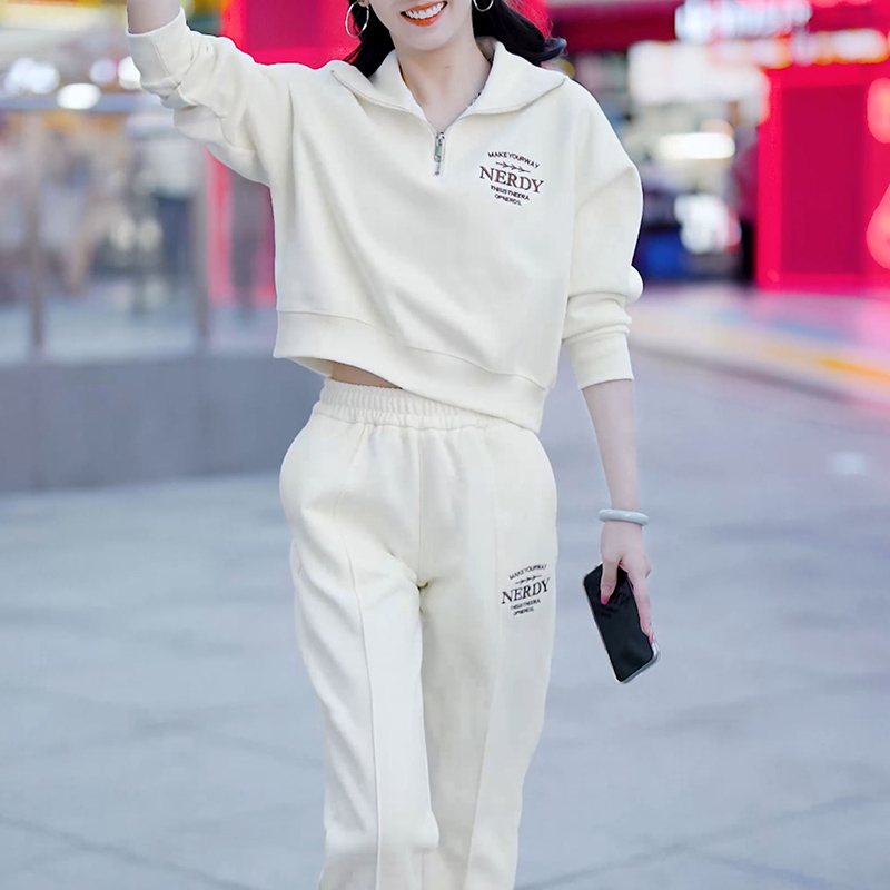 2023早春秋季新款休閒時尚寬鬆運動服兩件套裝女士洋氣時髦衛衣潮