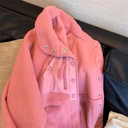 Korean style Xiaoxiang style lamb plush workwear cotton clothes for men and women winter raspberry pink lazy style thickened jacket tops