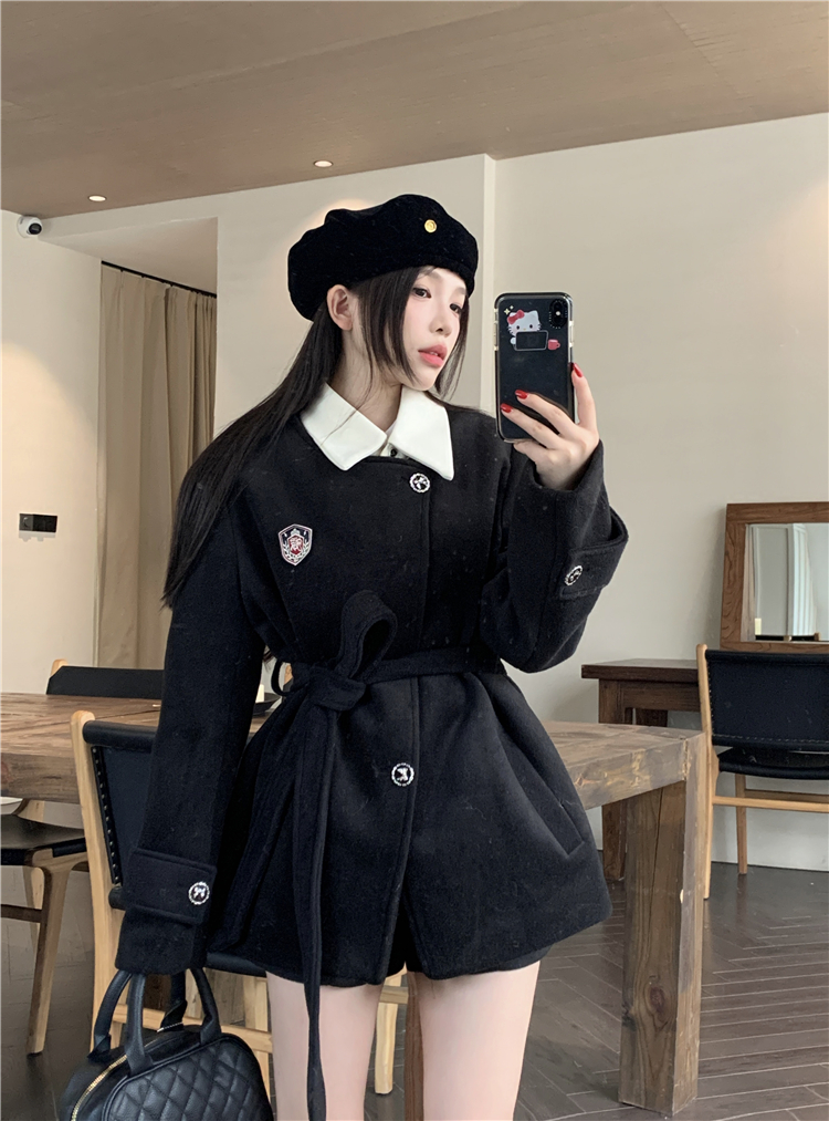 實拍~西裝式奧尼大衣外套女冬裝一整套夾棉加厚韓劇穿搭套裝