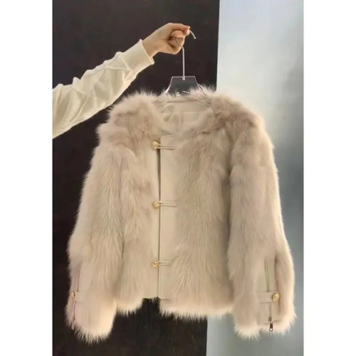 Quality Inspection Official Picture Autumn and Winter New Design Furry Coat Women's Casual Imitation Fox Fur Top Jacket