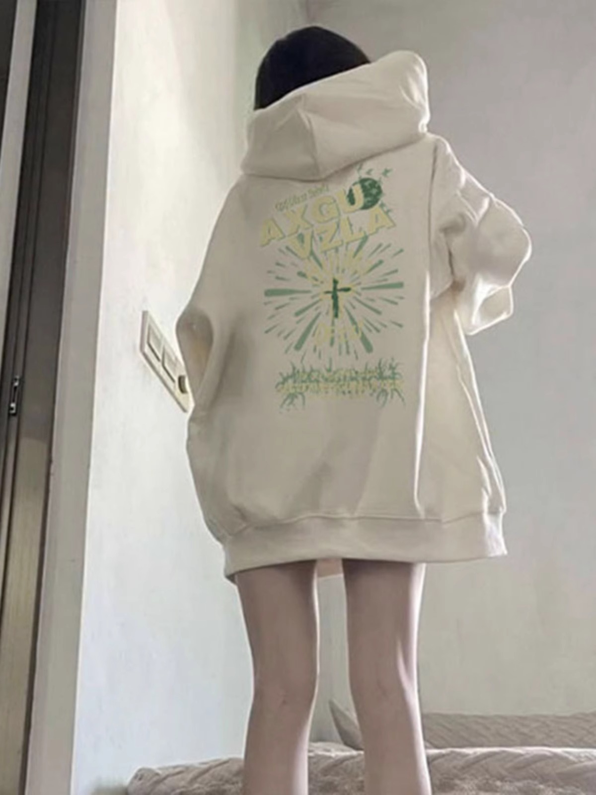 防棉華棉複合牛奶絲300克/銀狐絨400克連帽衛衣女