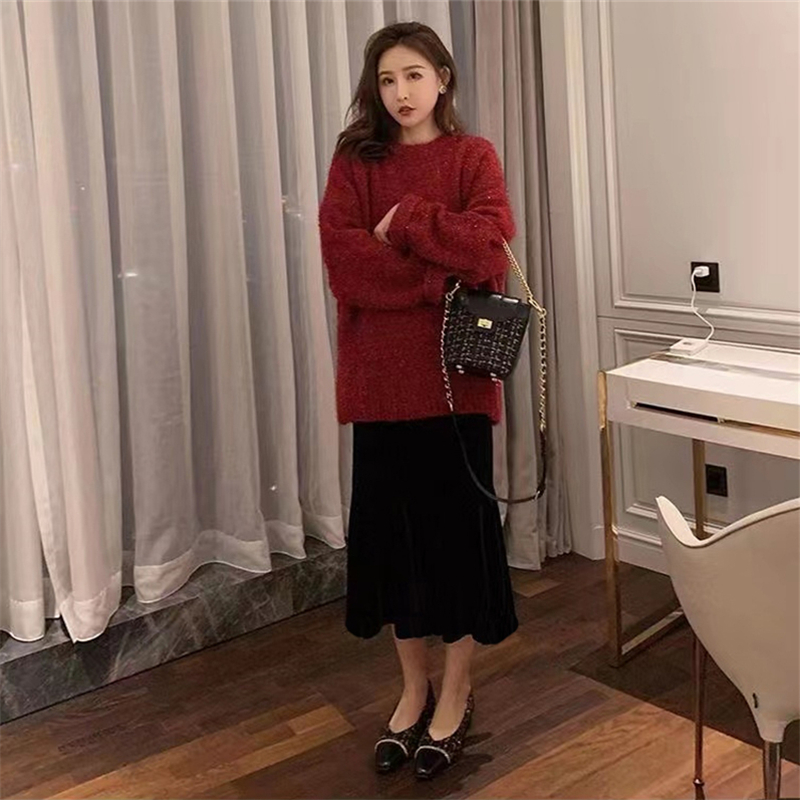 小個子韓系秋冬季新款女氣質炸街職業洋氣兩件套裝毛衣裙子