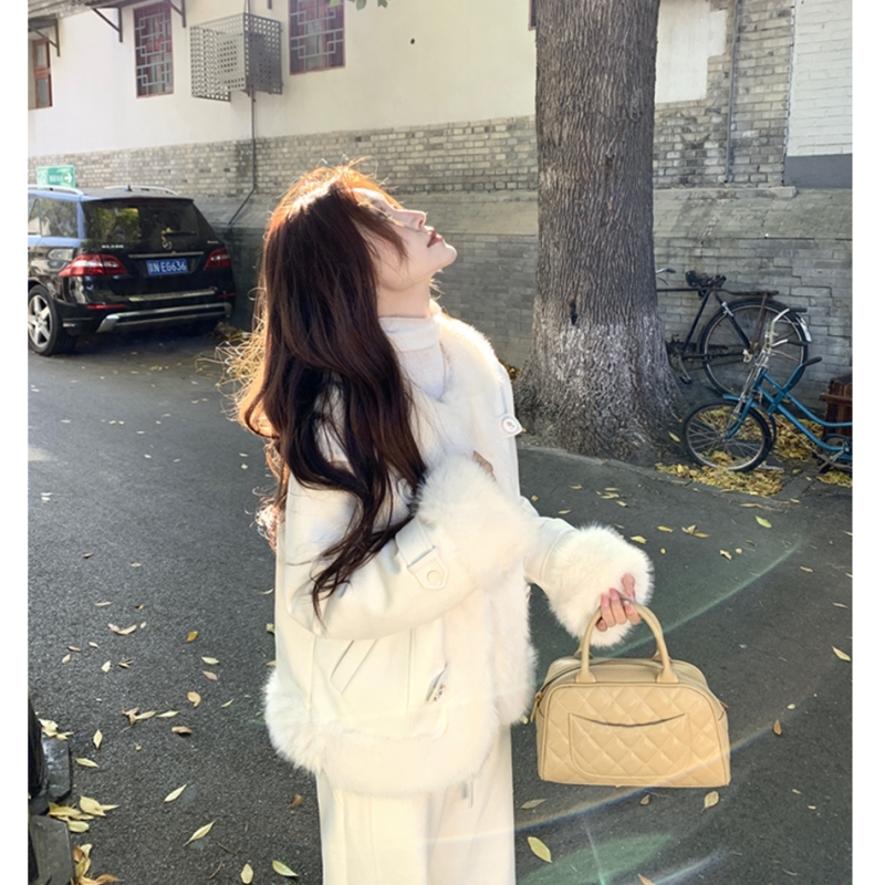 Chu Meng POKEMENG New Rich Little Rich Woman Winter Patchwork Down Liner Warm Top Jacket Sweet