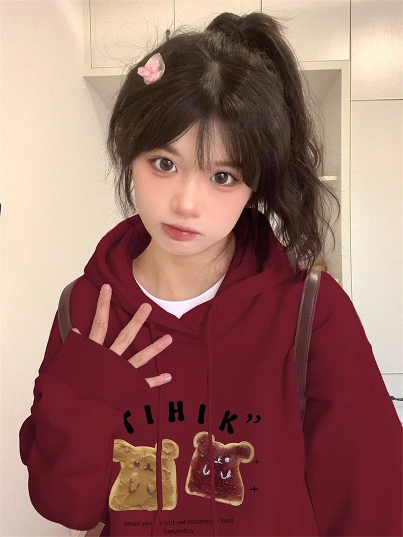 防棉華棉複合牛奶絲300克/銀狐絨400克連帽衛衣女