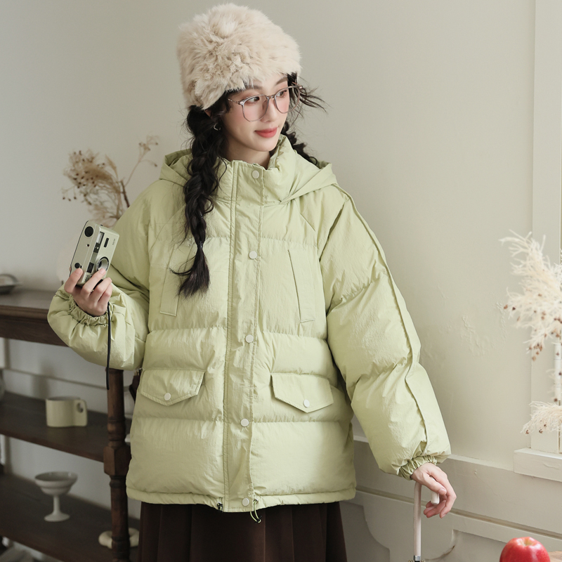 No less than 199 real shots of college style hooded cotton jacket for little men