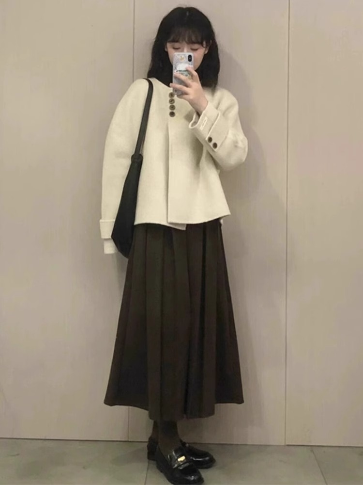 毛呢外套女秋冬季短款韓系小香風獨特超好看高級感小個子今年流行