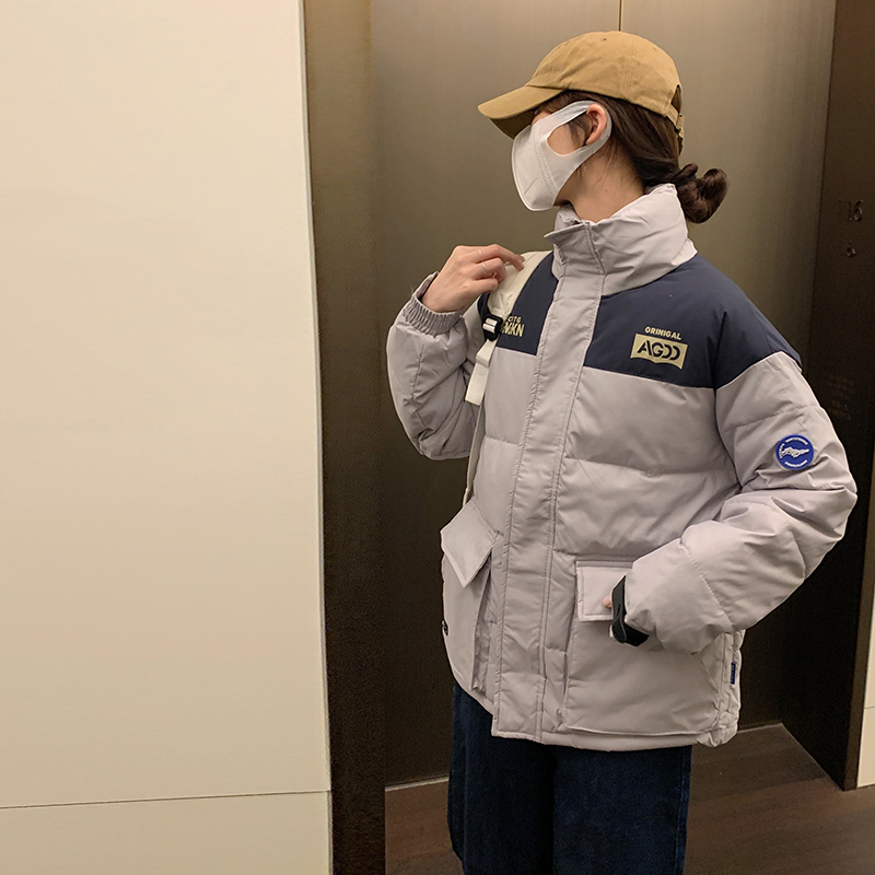 Down cotton coat short women's student cotton coat 2023 winter new style small ins cotton coat trendy