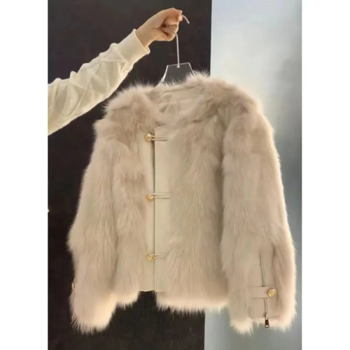 Quality Inspection Official Picture Autumn and Winter New Design Furry Coat Women's Casual Imitation Fox Fur Top Jacket