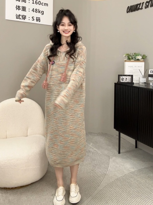法式氣質連衣裙子春秋冬季2023年新款女士長袖小個子高端雪紡輕奢