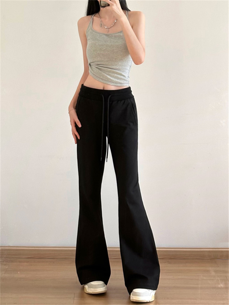 American Hot Girl Low Waist Casual Pants Women's New Autumn Versatile Gray Yoga Pants Slimming Trousers