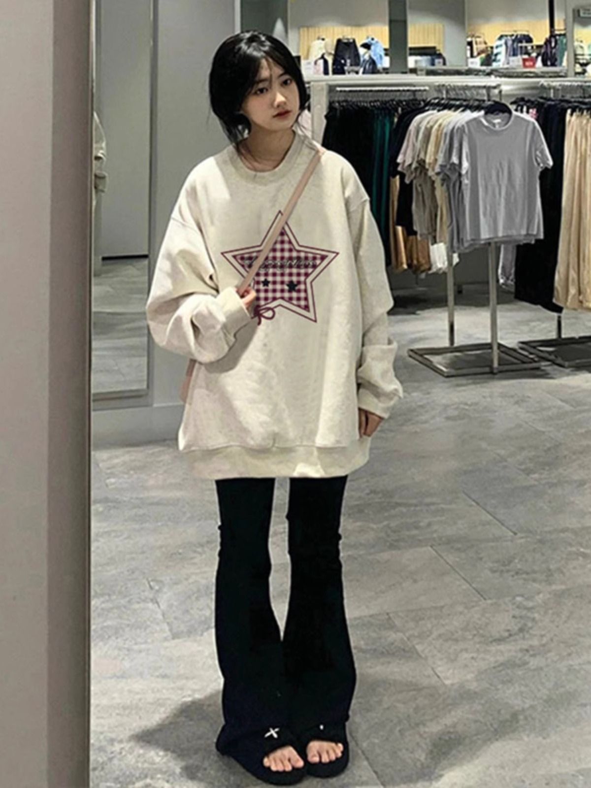 防棉華棉複合牛奶絲300克/銀狐絨400克圓領衛衣女
