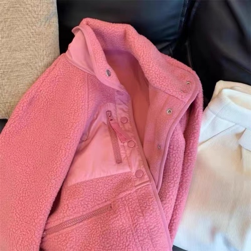 Korean style Xiaoxiang style lamb plush workwear cotton clothes for men and women winter raspberry pink lazy style thickened jacket tops